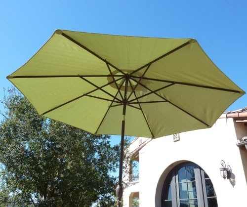 9ft Aluminum Patio Garden Market Umbrella with Crank and Tilt Mechanism Sage Green - Formosa Covers