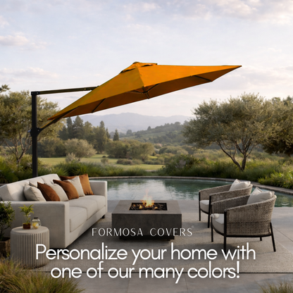 11 ft Cantilever Umbrella Replacement Canopy Supported Bar 8 Ribs Tuscan Orange - Formosa Covers