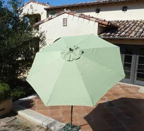 9ft Aluminum Patio Garden Market Umbrella with Crank and Tilt Mechanism Sage Green - Formosa Covers