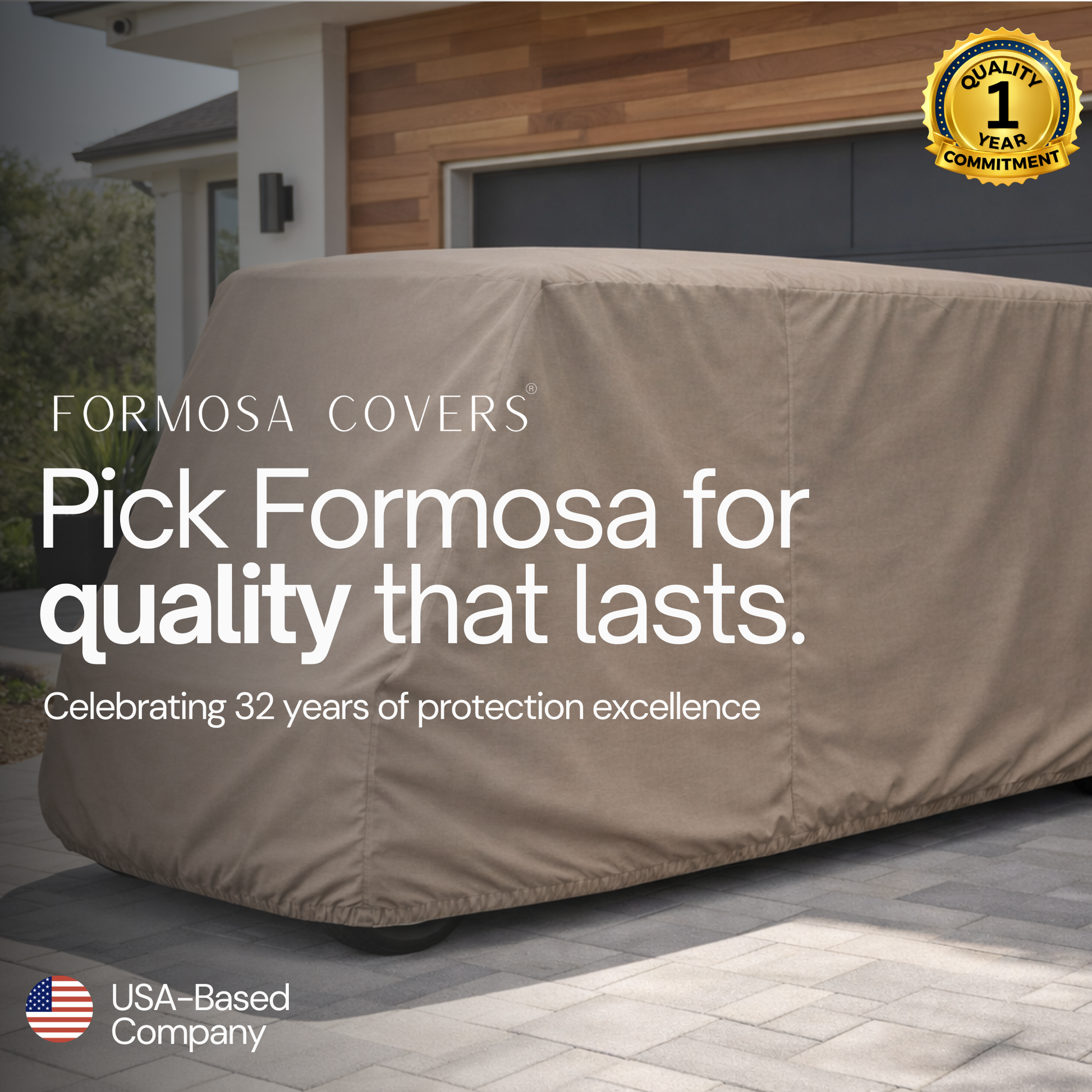 6 Passenger Golf Cart Storage Cover Taupe - Formosa Covers