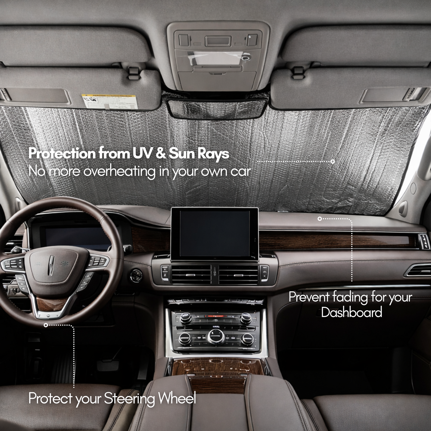 Plasma Coated Car Windshield Sun Shade fits Large Van, RV, Truck - Formosa Covers