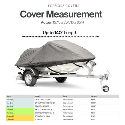 Jet Ski Personal Watercraft Cover fits up to 140"L - Formosa Covers