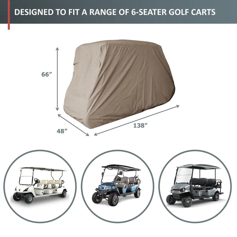 6 Passenger Golf Cart Storage Cover Taupe - Covers &