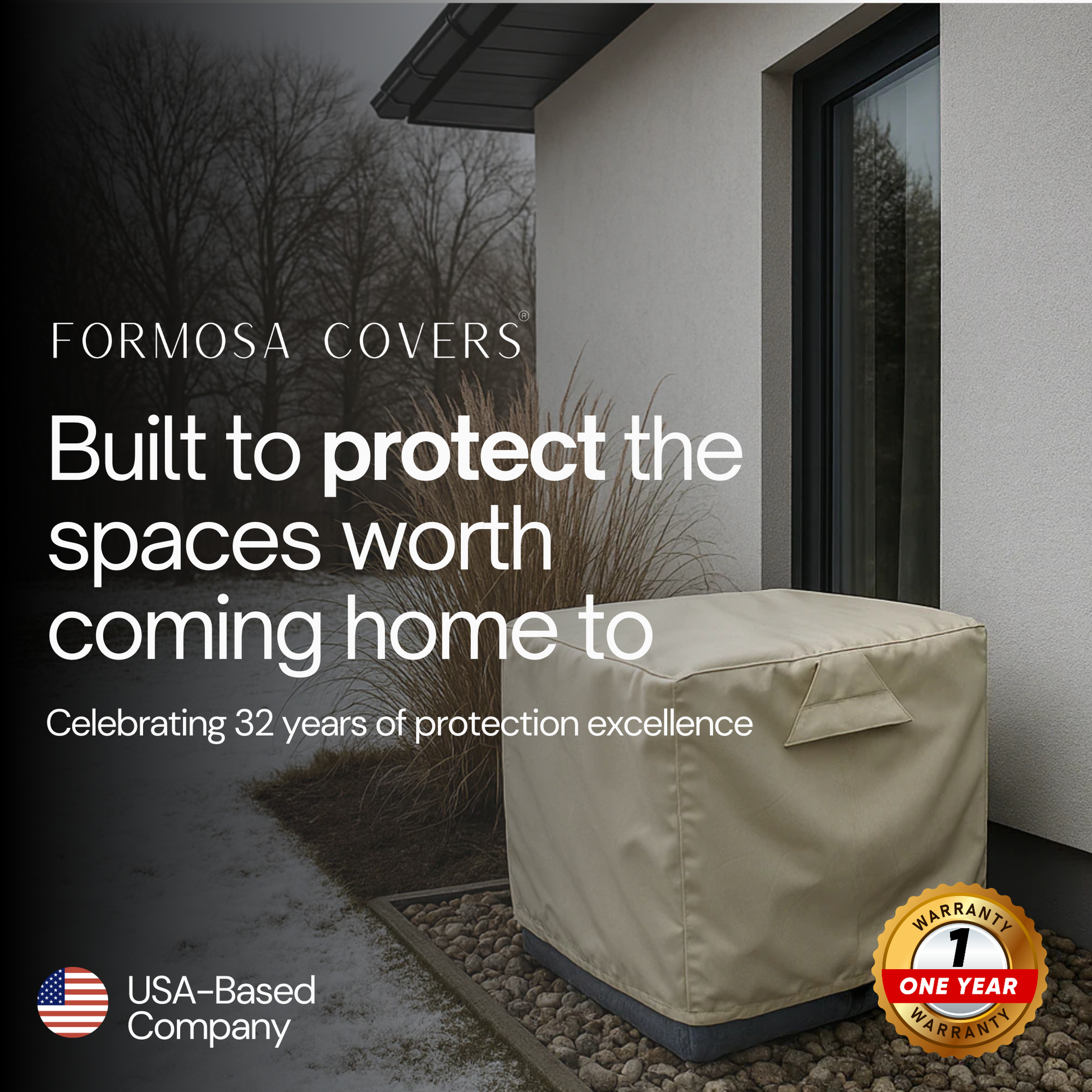 Outdoor Air Conditioner Cover - All Weather AC Unit Cover - Extra Large - 38"L x 36"W x 38"H - Formosa Covers