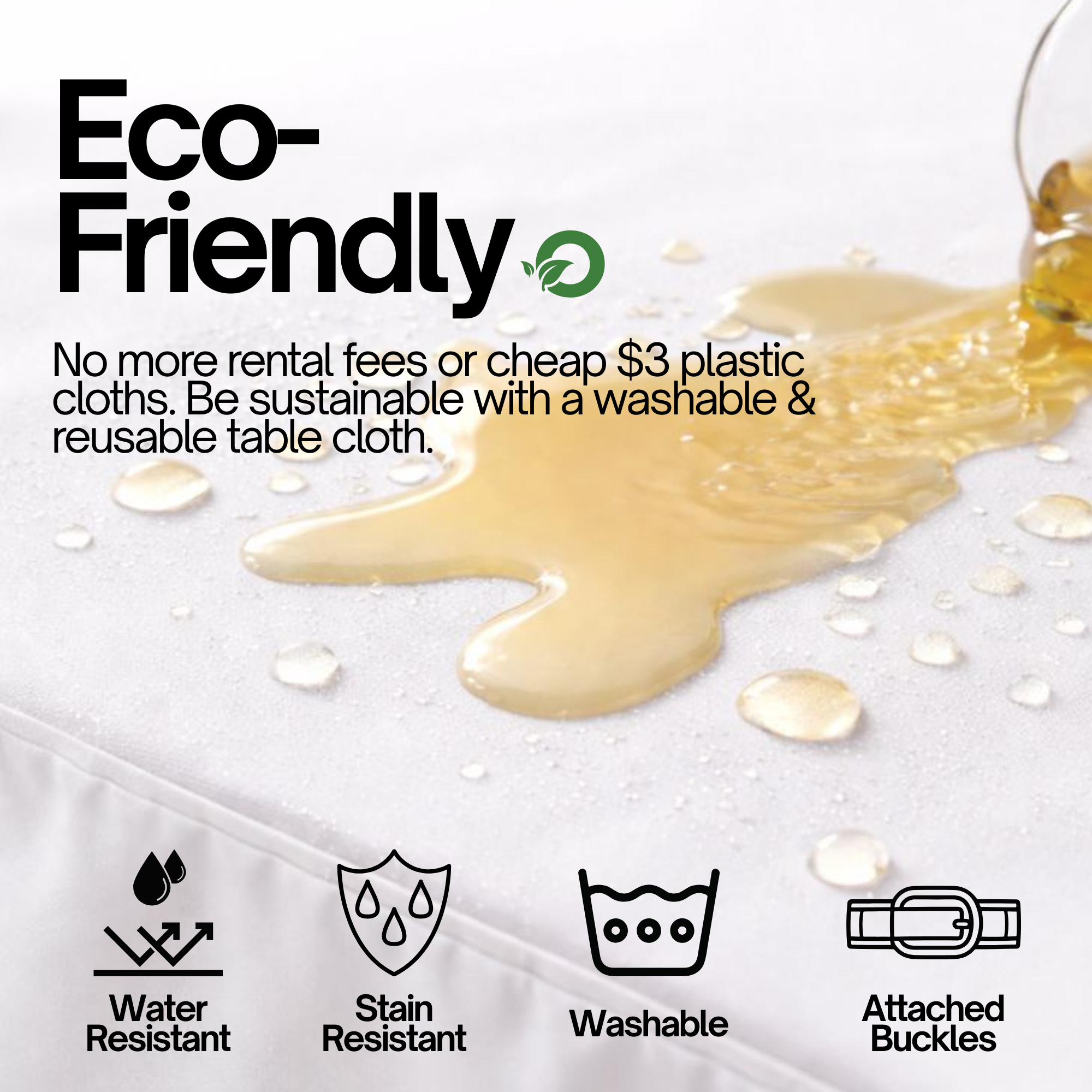 6ft Premium Fitted Tablecloth for 72