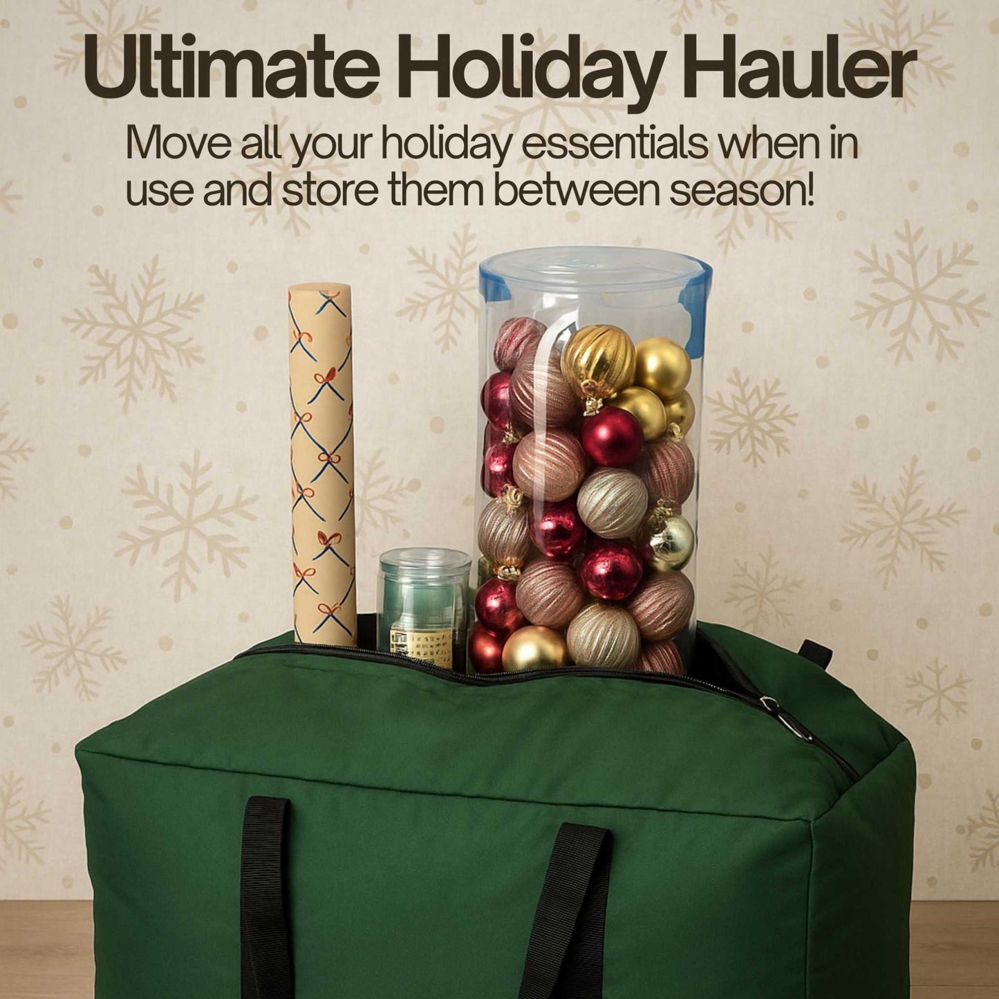Utility Storage Bag - Perfect for Outdoor and Indoor Storage - Holiday Decorations
