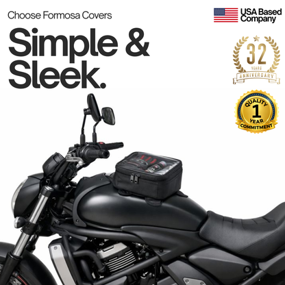 Magnetic Motorcycle Tank Bag with Window: Black, Universal Fit, 10 Liter Capacity, Water-Resistant - Formosa Covers