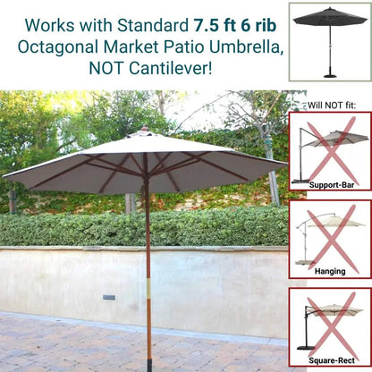 7.5 ft Market Patio Umbrella 6 Rib Replacement Canopy Taupe
