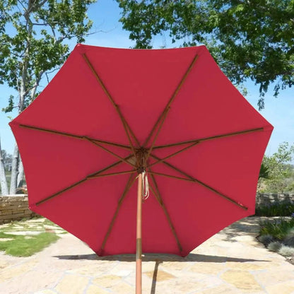 7.5 ft Market Patio Umbrella 8 Rib Replacement Canopy Red -