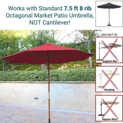 7.5 ft Market Patio Umbrella 8 Rib Replacement Canopy Red -