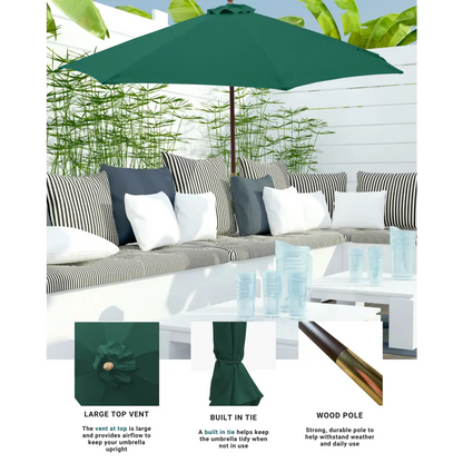 7.5ft Aluminum Patio Garden Market Umbrella with Crank