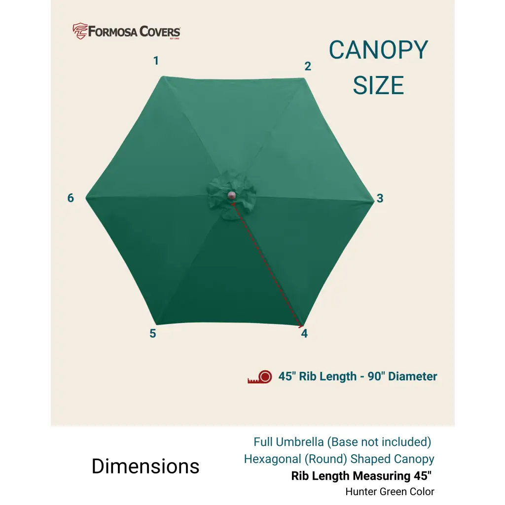 Formosa Covers 7.5ft aluminum market umbrella crank & tilt color Hunter Green