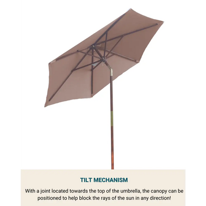 7.5ft Aluminum Patio Garden Market Umbrella with Crank