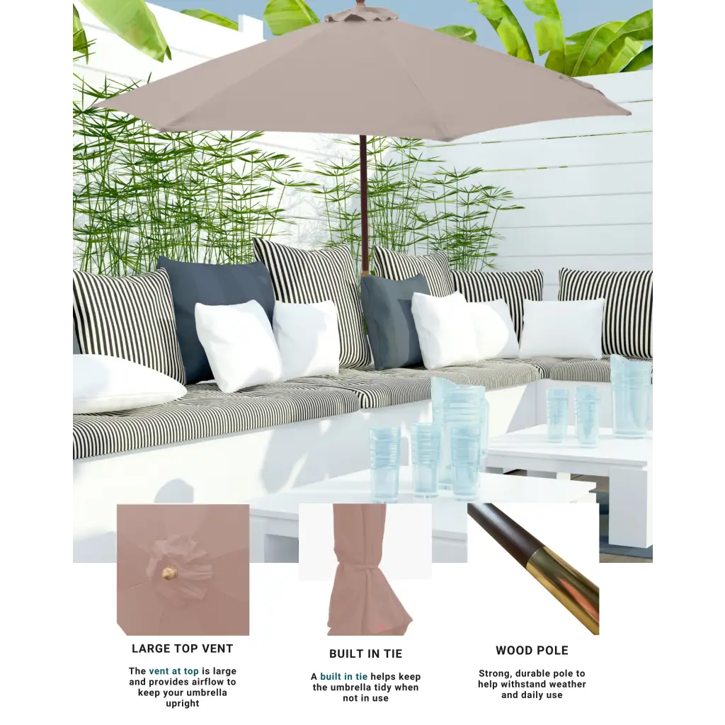 7.5ft Aluminum Patio Garden Market Umbrella with Crank