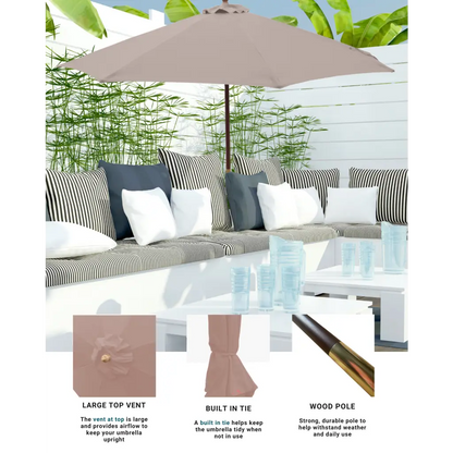 7.5ft Aluminum Patio Garden Market Umbrella with Crank