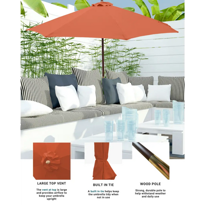 7.5ft Aluminum Patio Garden Market Umbrella with Crank