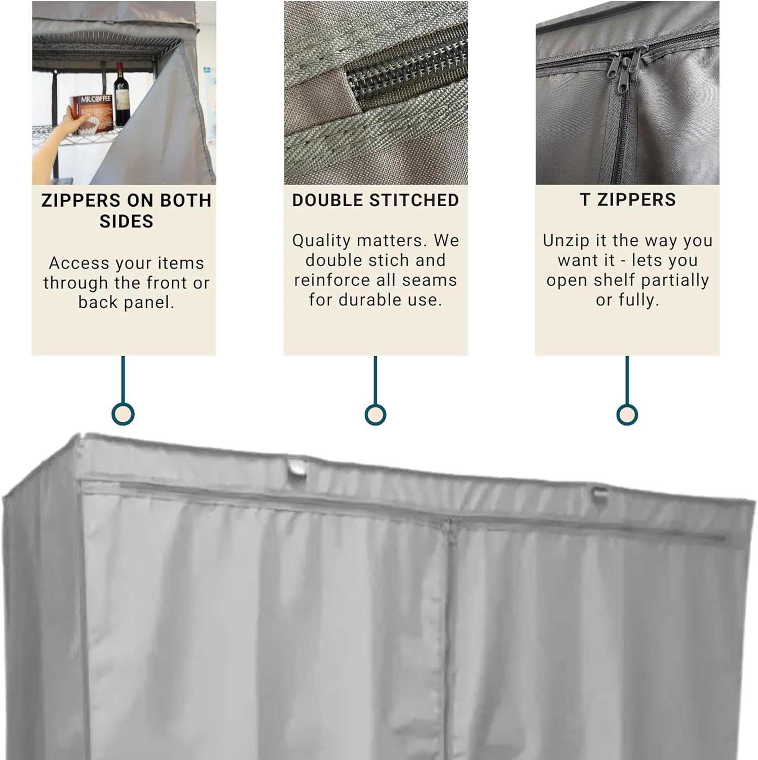 Storage Shelving Unit Cover, fits racks 36