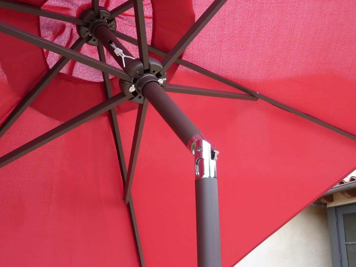 7.5ft Aluminum Patio Garden Market Umbrella with Crank and Tilt Mechanism Red