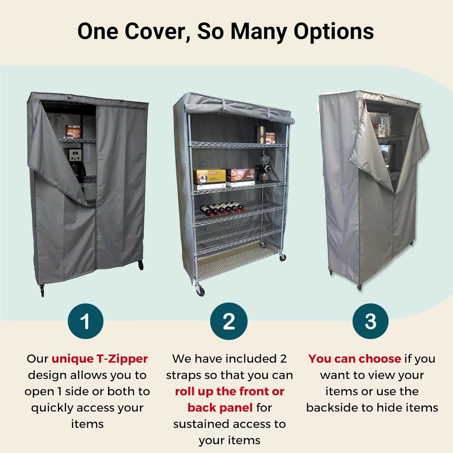 Storage Shelving Unit Cover, fits racks 36