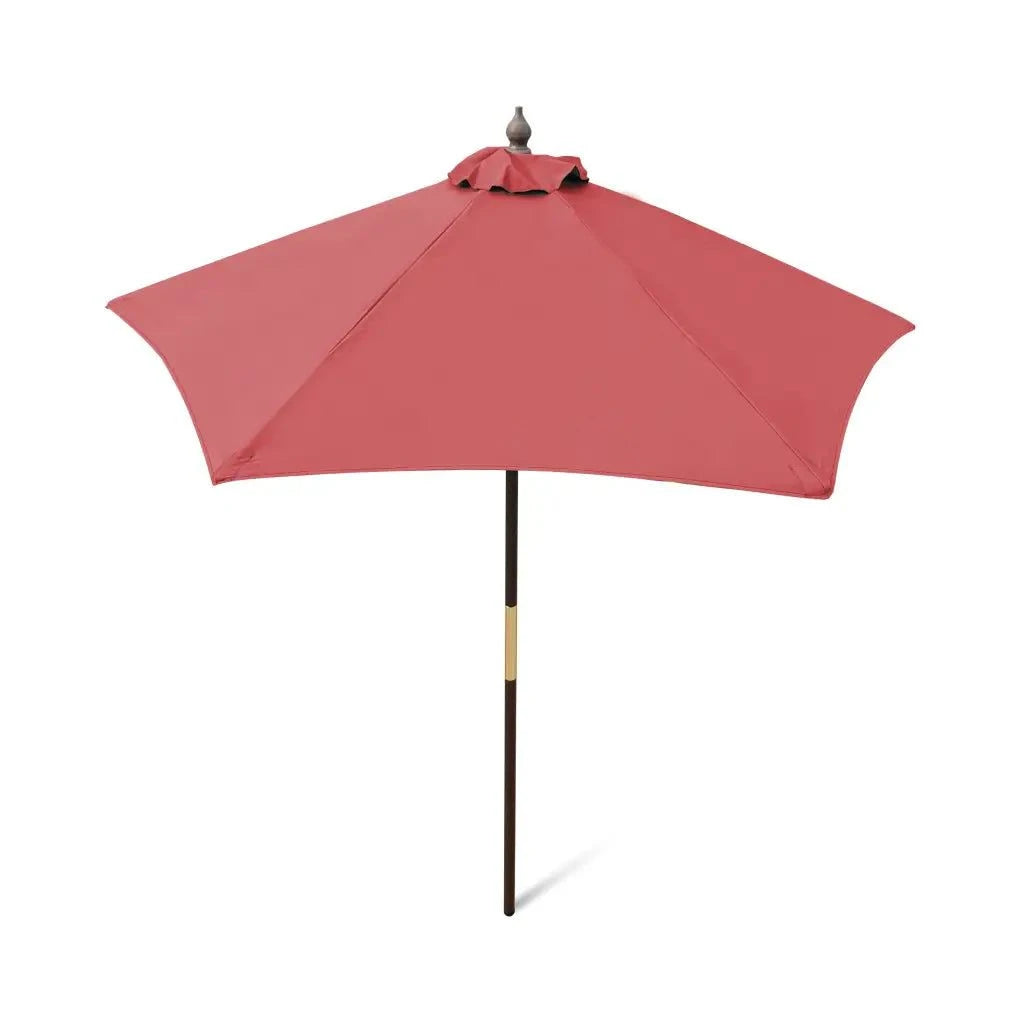 7ft Wooden Patio Garden Market Umbrella Brick