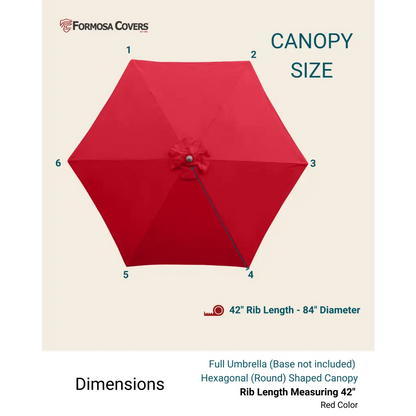 7ft Wooden Patio Garden Market Umbrella with Tilt Mechanism