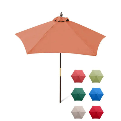 7ft Wooden Patio Garden Market Umbrella with Tilt Mechanism