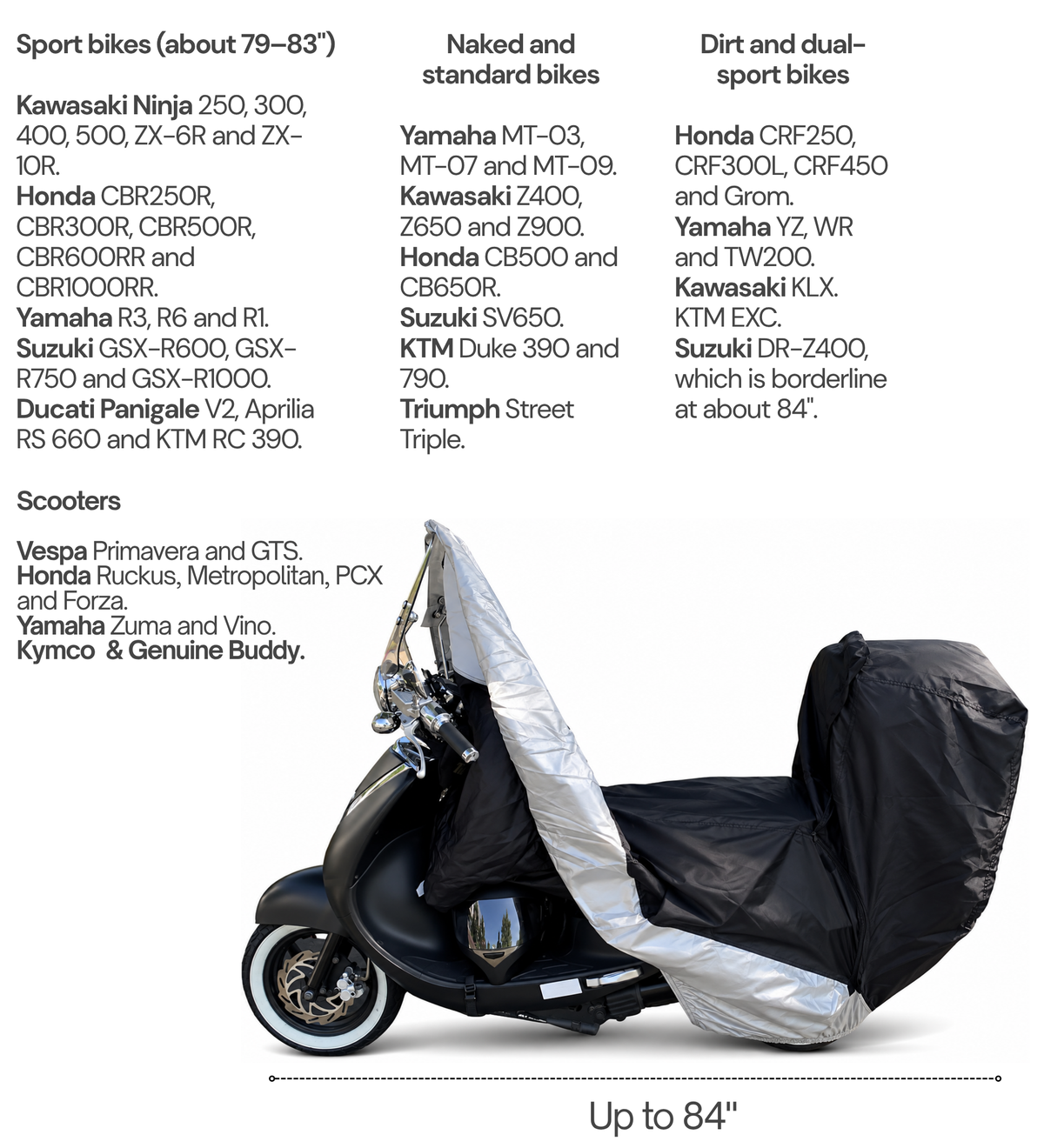Deluxe Motorcycle Cover with Back Rack Trunk Pouch (L) Black - Formosa Covers