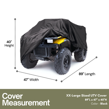 Black XL ATV Cover - 89"L x 47"W x 40"H - Formosa Covers