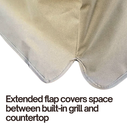 Built-In BBQ Outdoor Gas Grill Cover  Taupe - Extended Flap cover
