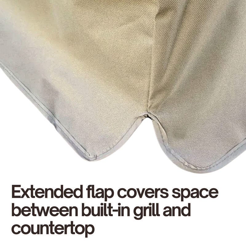 Built-In BBQ Outdoor Gas Grill Cover  Taupe - Extended Flap cover
