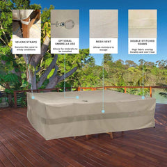 The Formosa Covers Patio Set Cover, designed for a rectangular or oval table measuring 160