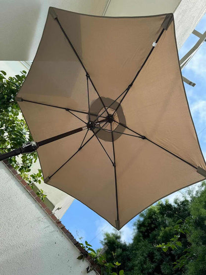 7.5ft Aluminum Patio Garden Market Umbrella with Crank and Tilt Mechanism Taupe - Formosa Covers