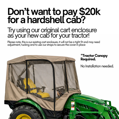 Mesh Tractor Enclosure Cab for Insect & Pest Protection (Tractor Canopy Required) - Formosa Covers