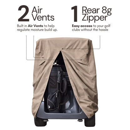 4 Passenger Golf Cart Storage Cover (4 Seater Long Roof 80") Taupe - Formosa Covers