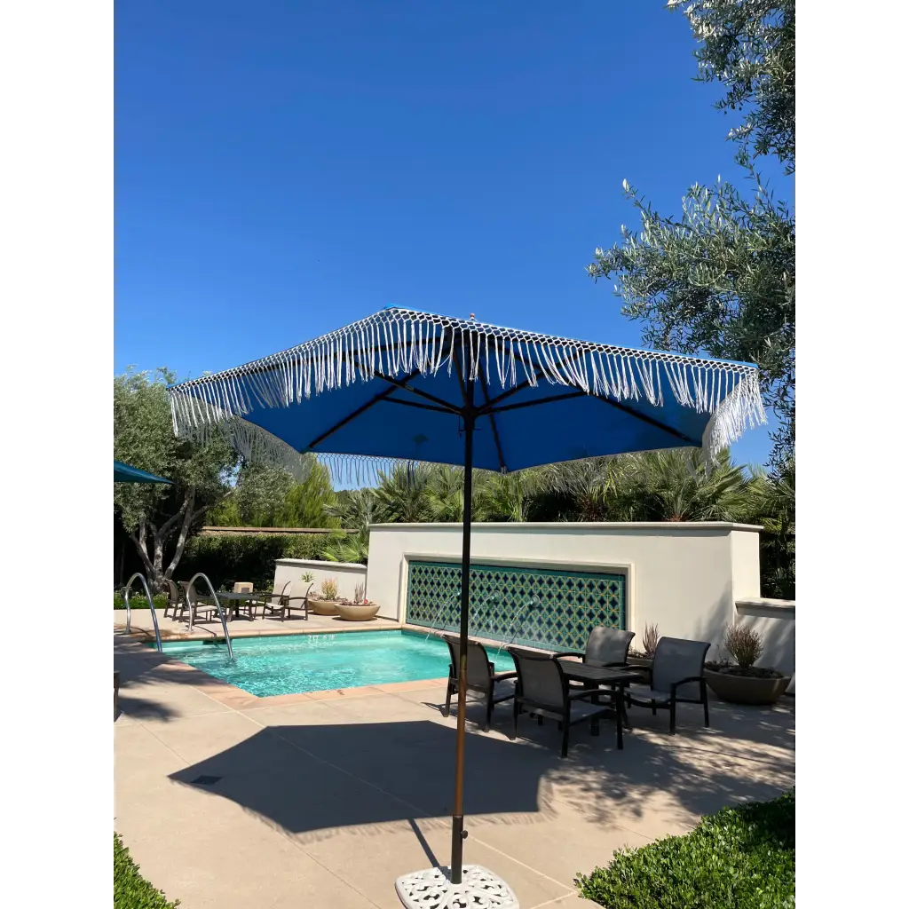 9ft 6 Ribs Replacement Umbrella Canopy w/ Tassels in Capri