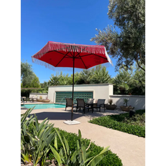 9ft 6 Ribs Replacement Umbrella Canopy w/ Tassels in Red