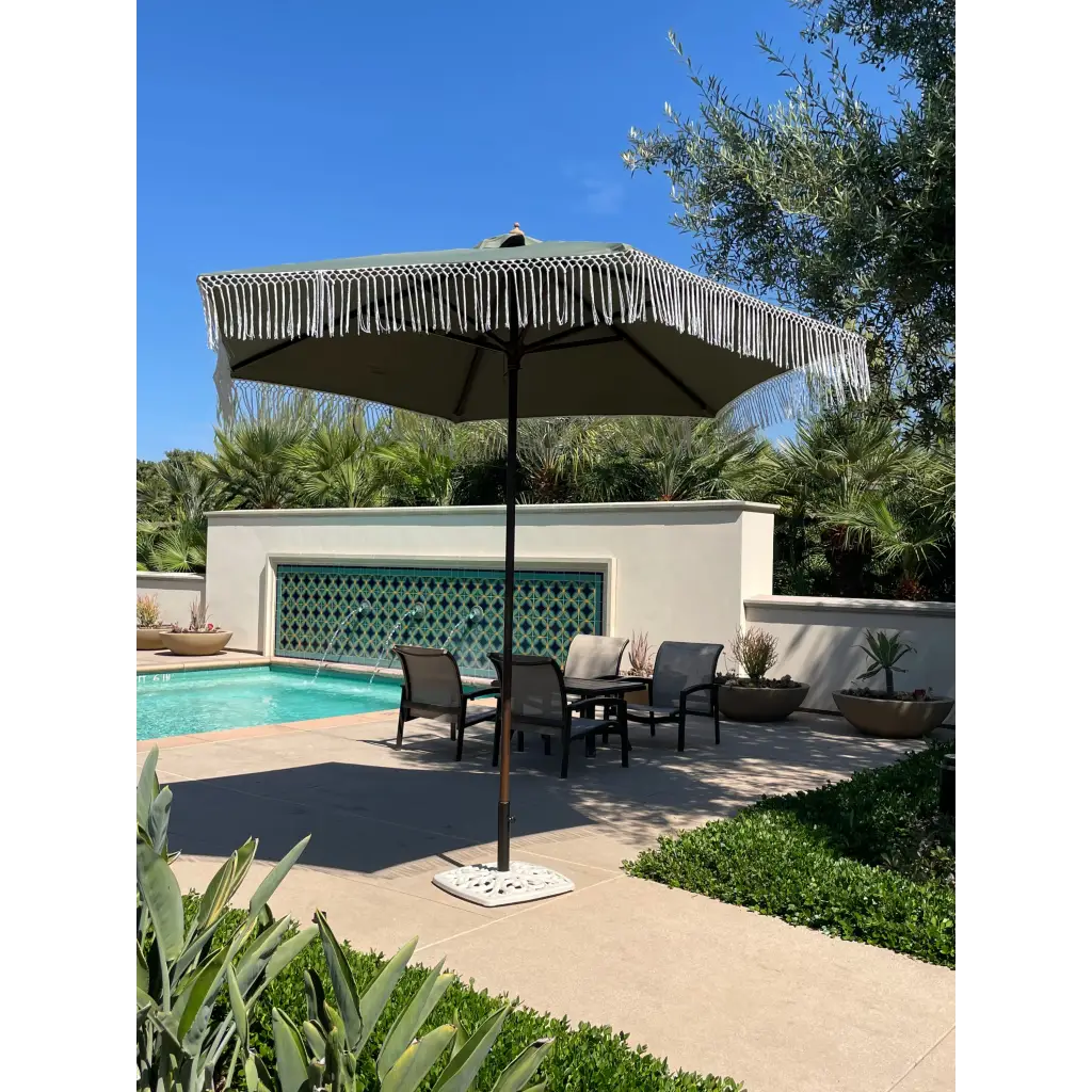 9ft 6 Ribs Replacement Umbrella Canopy w/ Tassels in Sage