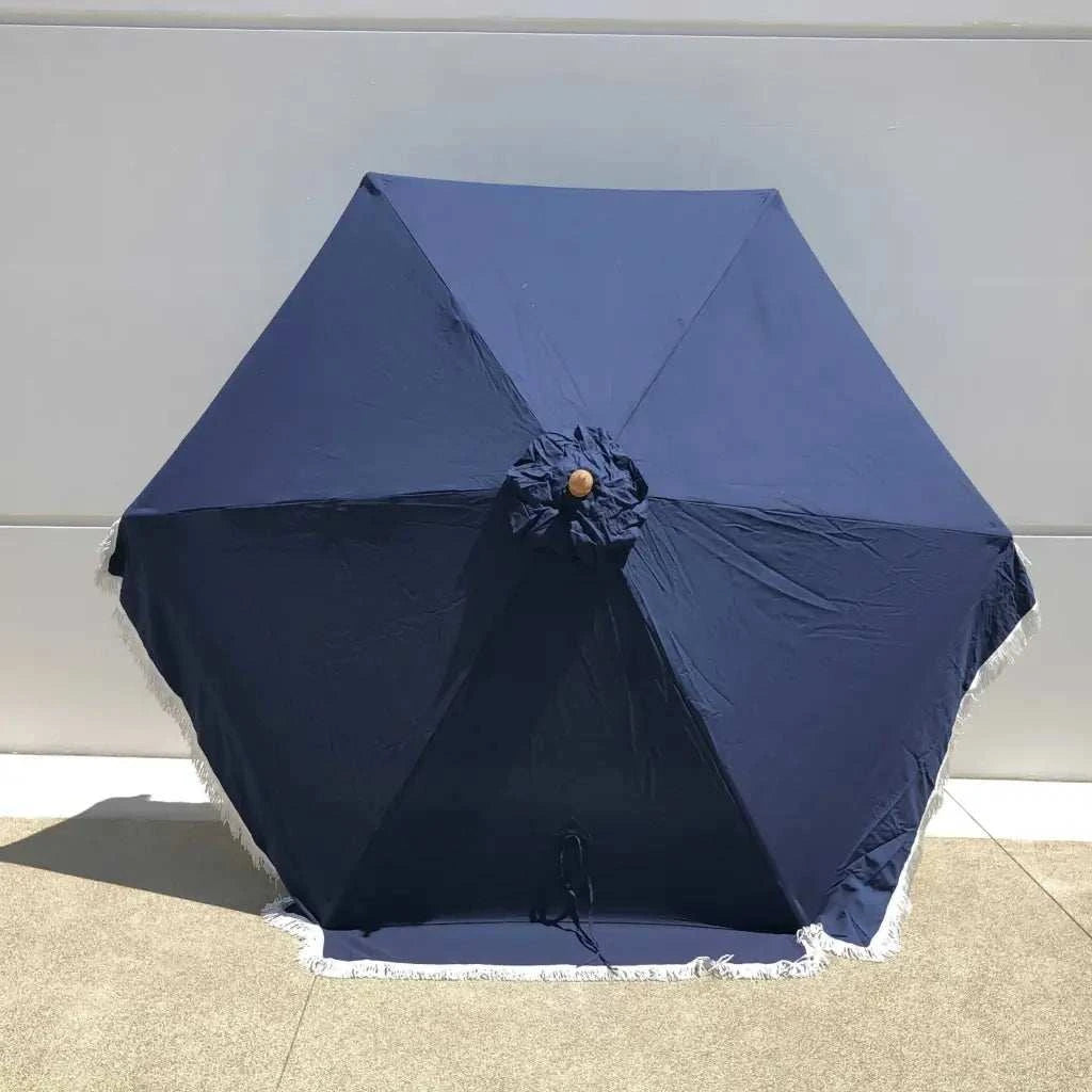 9ft 6 Ribs Replacement Umbrella Canopy w/Fringed Valance in