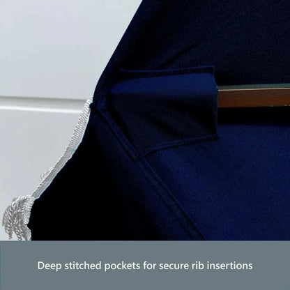 9ft 6 Ribs Replacement Umbrella Canopy w/Fringed Valance in