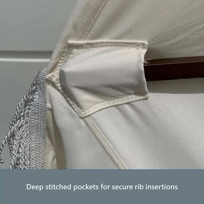 9ft 6 Ribs Replacement Umbrella Canopy w/Fringed Valance in