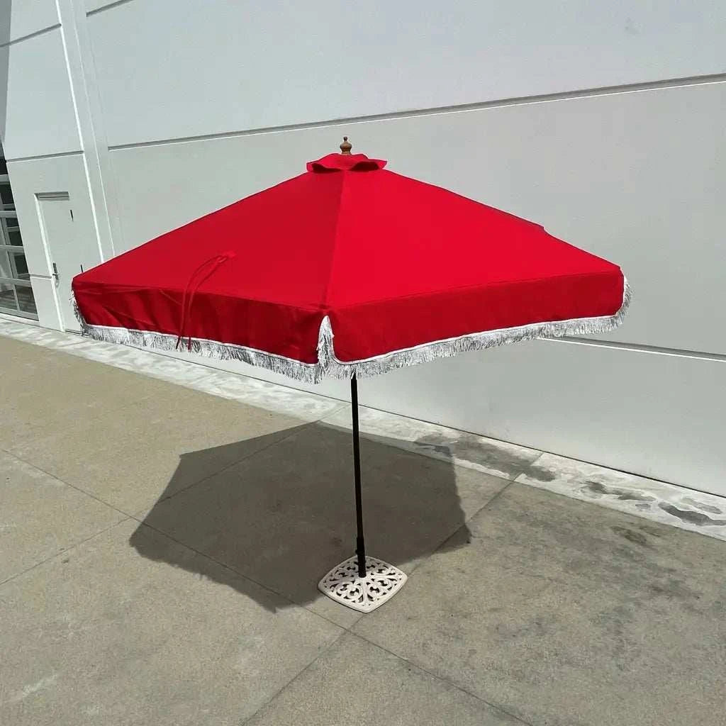 9ft 6 Ribs Replacement Umbrella Canopy w/Fringed Valance in