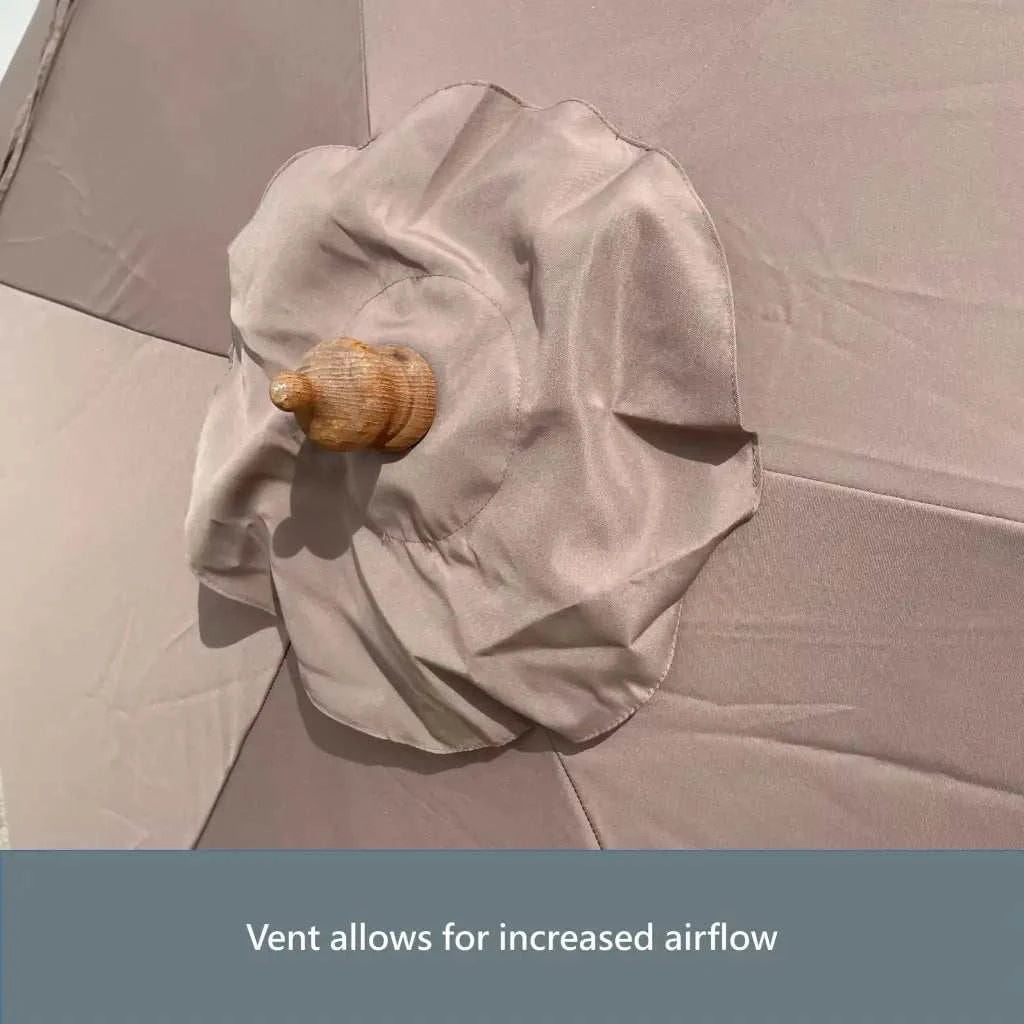 9ft 6 Ribs Replacement Umbrella Canopy w/Fringed Valance in