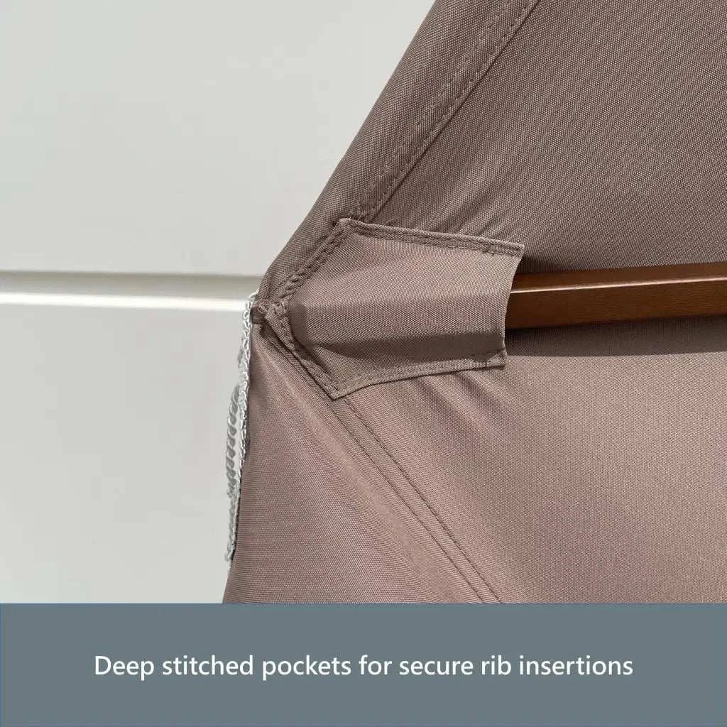 9ft 6 Ribs Replacement Umbrella Canopy w/Fringed Valance in