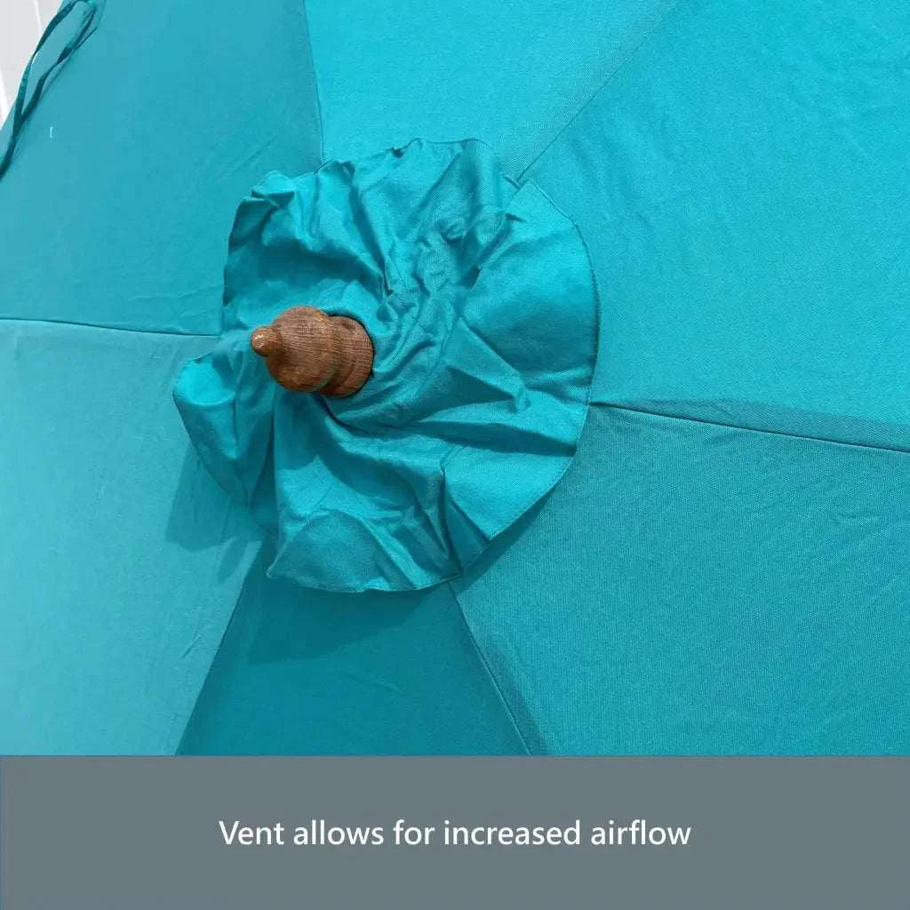 9ft 6 Ribs Replacement Umbrella Canopy w/Fringed Valance in