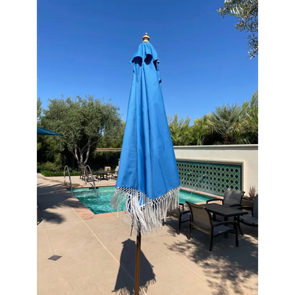 9ft 8 Ribs Replacement Umbrella Canopy w/ Tassels in Capri