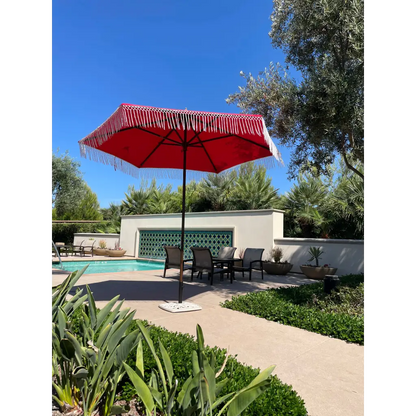 9ft 8 Ribs Replacement Umbrella Canopy w/ Tassels in Red