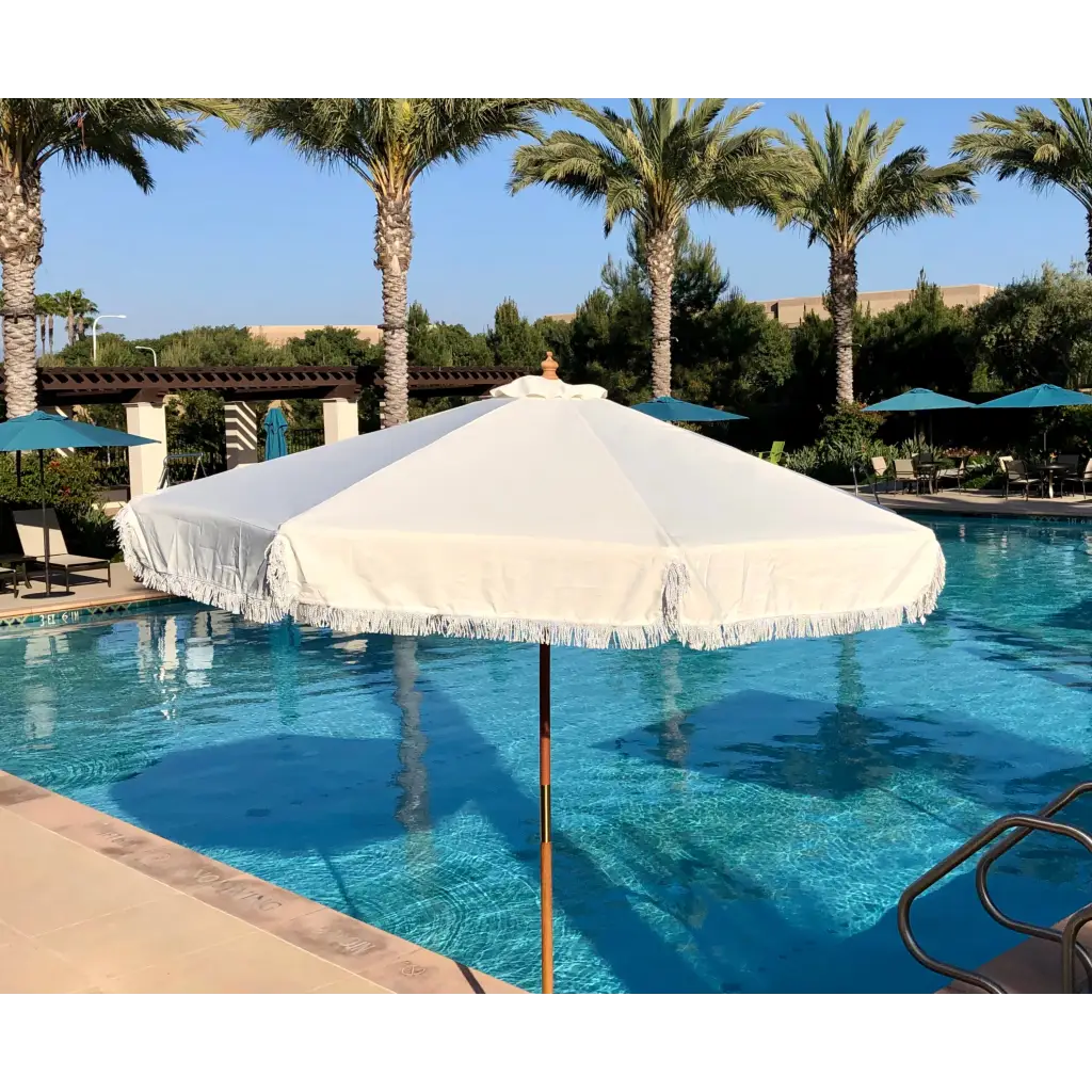 9ft 8 Ribs Replacement Umbrella Canopy w/Fringed Valance in