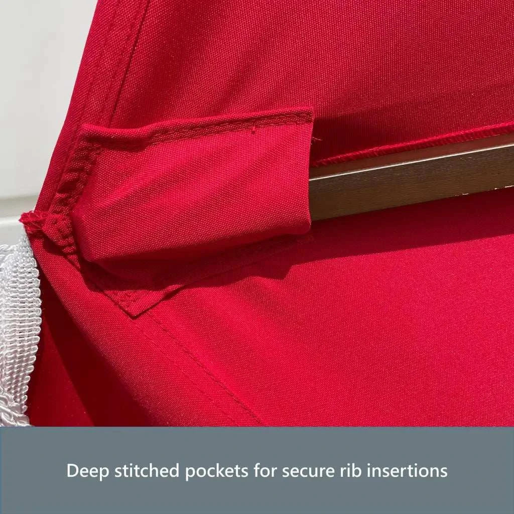 9ft 8 Ribs Replacement Umbrella Canopy w/Fringed Valance in