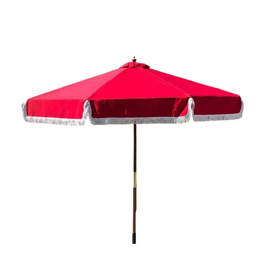 9ft 8 Ribs Replacement Umbrella Canopy w/Fringed Valance in