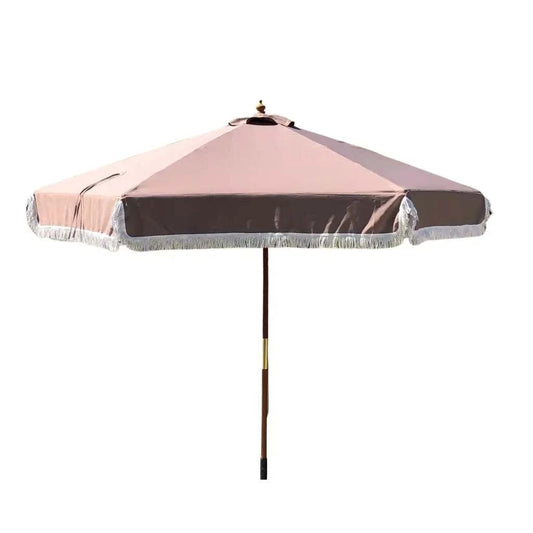 9ft 8 Ribs Replacement Umbrella Canopy w/Fringed Valance in